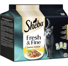 Sheba Fresh and Fine, nourriture pour chat, multipack avec poulet, volaille et dinde, 15 fois 50 grammes