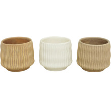 Trois cache-pots cannelés