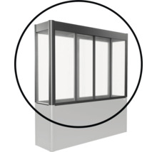 Balkonverglasungssystem mit Aluminiumrahmen und transparenten Paneelen