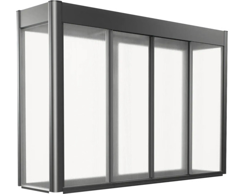 Überdachung mit transparenten Polycarbonatplatten