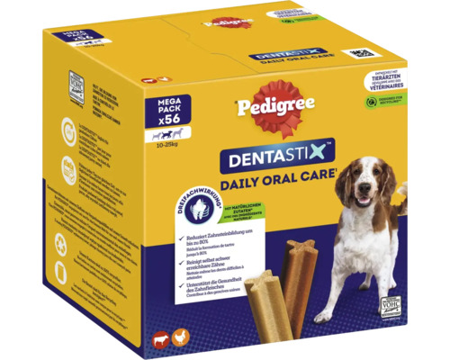 Pedigree Dentastix Daily Oral Care pour chiens, méga pack de 56 pièces, 10 à 25 kilogrammes