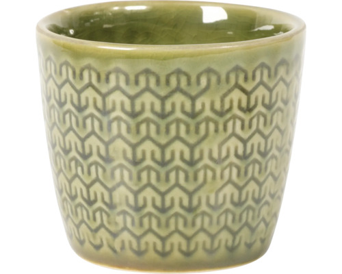 Pot de fleurs céramique Ø 6 cm h 6 cm vert Pot de fleurs décoratif en céramique avec motif géométrique