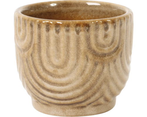 Pot de fleurs céramique Ø 6 cm h 6 cm marron Pot de fleurs en céramique avec motif