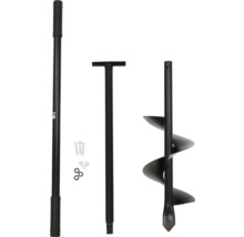 Tarière avec poignée, tête de forage et matériel de fixation