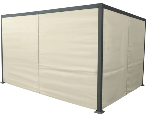 Structure de pavillon autoportante avec parois latérales en tissu