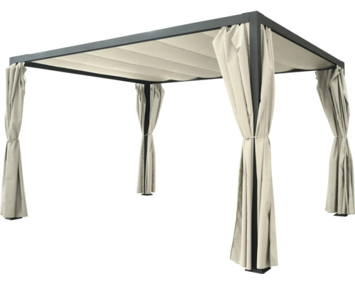 Pavillon avec rideaux pour le jardin