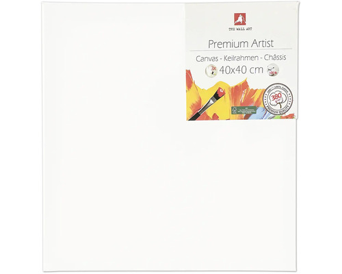Keilrahmen 40x40 cm Keilrahmen von The Wall Art, 40 mal 40 cm, dreifach grundiert, aus 100 Prozent Baumwolle