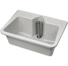 Waschbecken aus Kunststoff mit Siphon