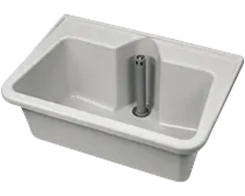 Waschbecken Wega 70x50x26 cm manhattangrau Waschbecken aus Kunststoff mit Siphon
