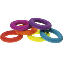 Mehrfarbige Gymnastikringe aus Kunststoff