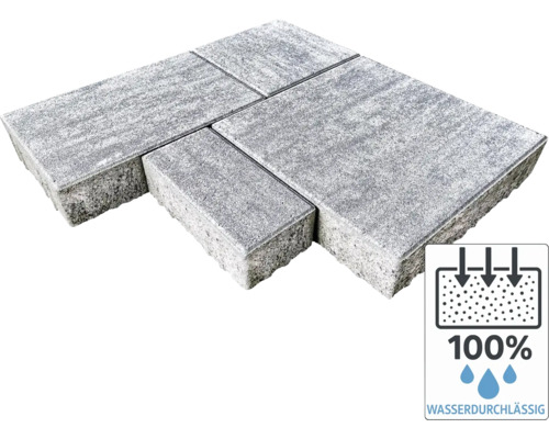 Pavés gris avec label d'étanchéité à l'eau à 100 %