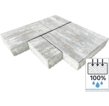 Pavés gris en béton avec label de perméabilité à l'eau