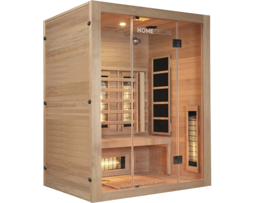 Infrarotsauna aus Holz mit Glastür