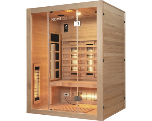 Infrarotsauna aus Holz mit Glastür