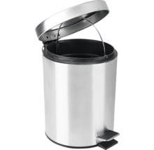 Treteimer aus Metall mit offenem Deckel