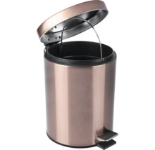 Poubelle à pédale en métal avec couvercle ouvert