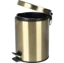 Poubelle à pédale en métal avec couvercle ouvert