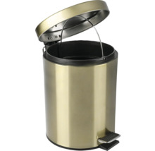 Poubelle à pédale ouverte de couleur dorée pour l'intérieur