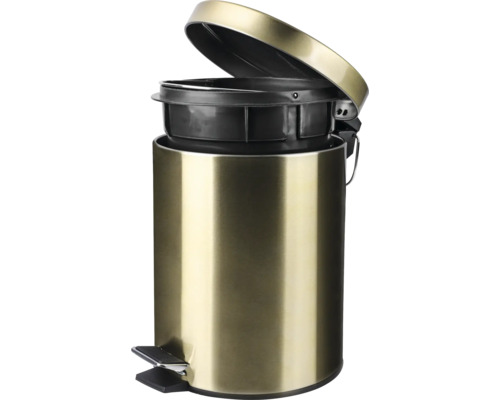 Poubelle à pédale avec couvercle ouvert