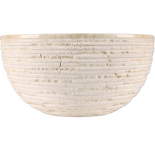 Bol décoratif en pierre avec des rainures horizontales