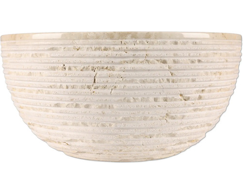 Bol décoratif en pierre avec des rainures horizontales