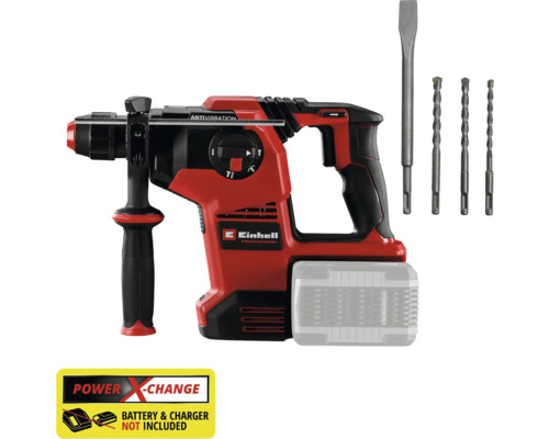 Einhell Akku-Bohrhammer mit Bohrern und Meissel