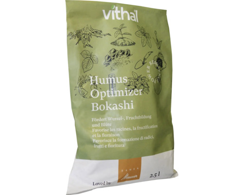 Vithal Humus Optimizer Bokashi Packung mit 2,5 Litern für Wurzel-, Frucht- und Blütenförderung