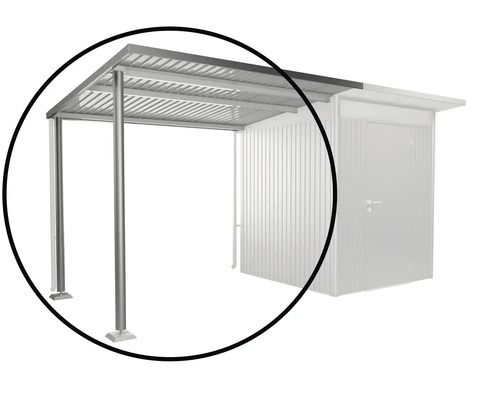 Metallcarport mit Stahlpfosten als Unterstand