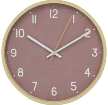 Horloge murale ronde avec cadran et cadre en bois