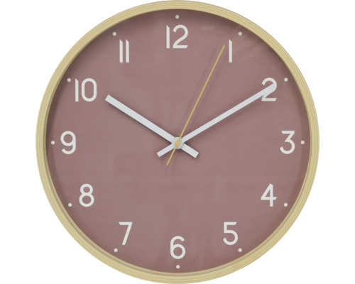 Horloge murale ronde avec cadran et cadre en bois