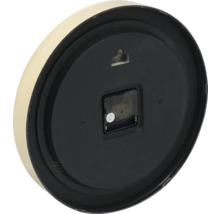 Dos d'une horloge murale avec mécanisme d'horlogerie et suspension