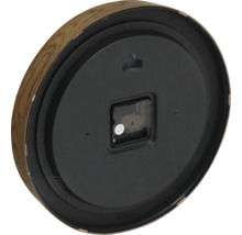 Arrière d'une horloge murale avec cadre en bois et mécanisme d'horlogerie