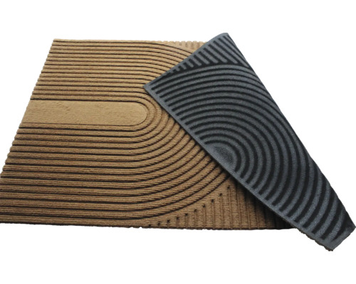 Fussmatte mit Streifenmuster und rutschfester Rückseite