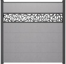 Clôture en béton avec motif géométrique