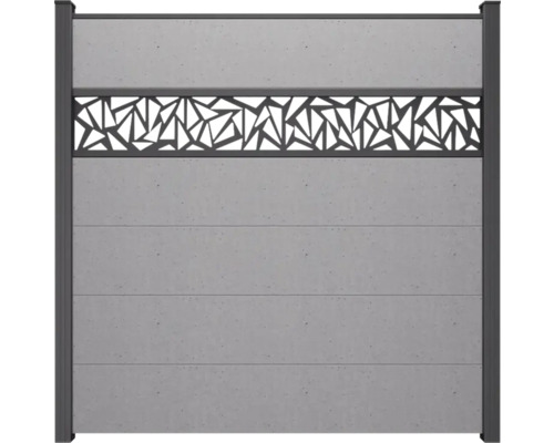 Clôture en béton avec motif géométrique