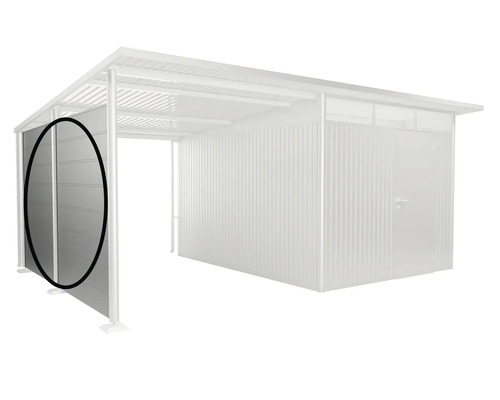 Metall Gerätehaus mit Seitenwand