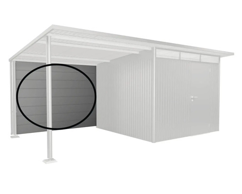 Seitenwand für Gerätehaus, grau
