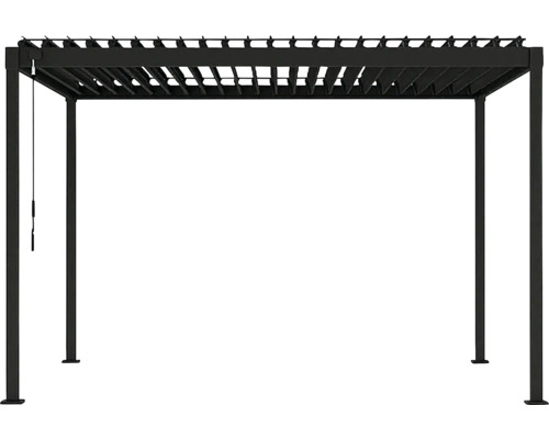Pergola autoportante en métal avec toit à lamelles pour le jardin