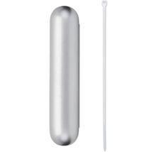 Abgebildet ist ein Tür- und Fensterkontakt mit einem Kabelbinder.