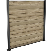 Clôture de confidentialité en bois avec cadre métallique