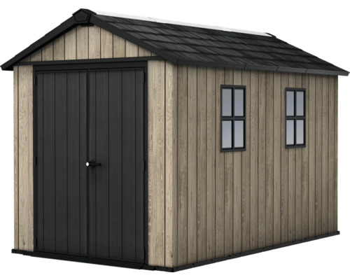 Abri de jardin avec double porte et deux fenêtres