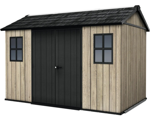 Abri de jardin avec double porte et fenêtres