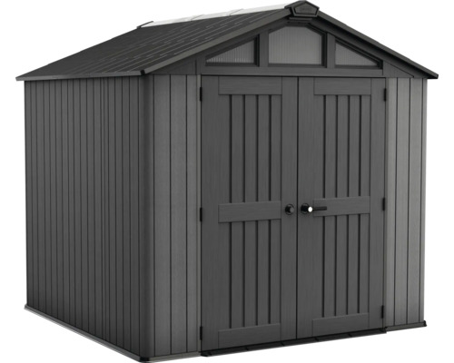 Abri de jardin en plastique avec double porte et toit