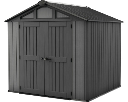 Abri de jardin en plastique avec double porte et lucarne