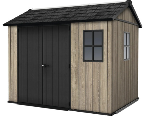 Abri de jardin avec double porte et fenêtres