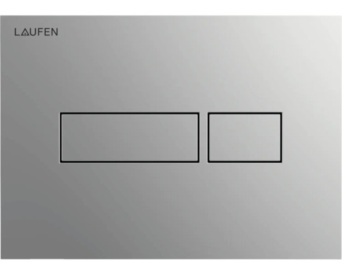 Logo Laufen. Plaque de commande avec deux boutons.