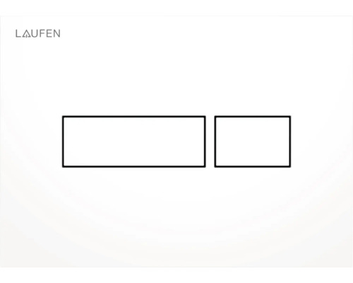 Logo Laufen avec deux plaques de commande pour les toilettes