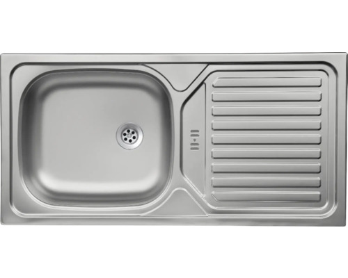 Spülbecken aus Edelstahl mit Abtropffläche