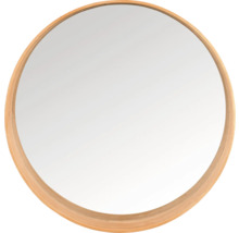 Miroir rond avec cadre en bois
