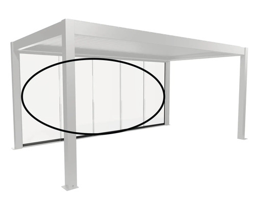 Glasschiebewand Biohort 5,5 m 513 x 7 x 235 cm dunkelgrau Pergola mit Glasschiebewänden